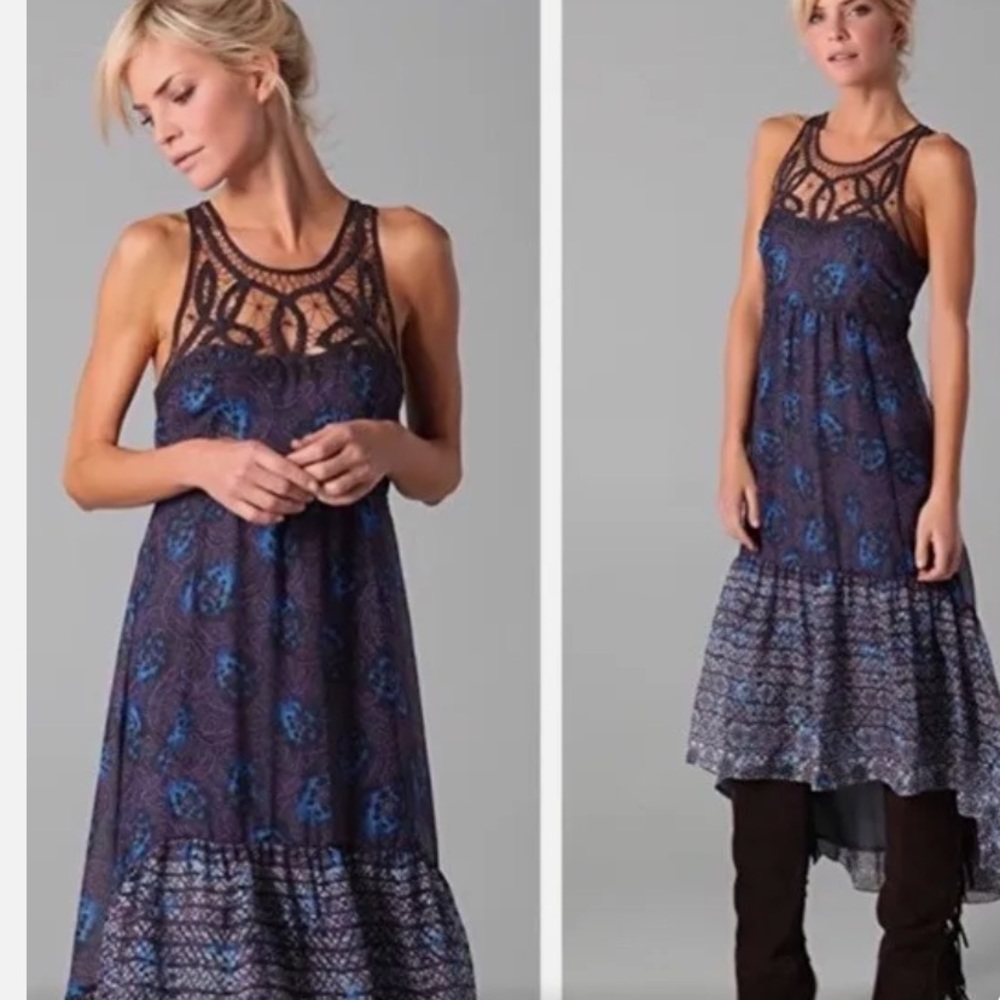 Free People Native Rose Lace Trim Dress